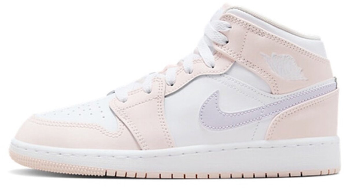 Air Jordan 1 Mid GS Pink Wash Kinder-Sneaker Violett-Frostweiß FD8780-601 35.5