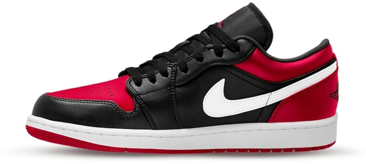 Air Jordan 1 Low Alternate Bred Toe Herren Sneakers Schwarz Gym-Rot Weiß 553558-066 43