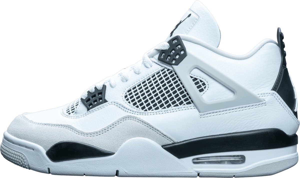 Air Jordan 4 Retro Military Schwarz Unisex-Sneaker Weiß Neutral-Grau DH6927-111 42.5