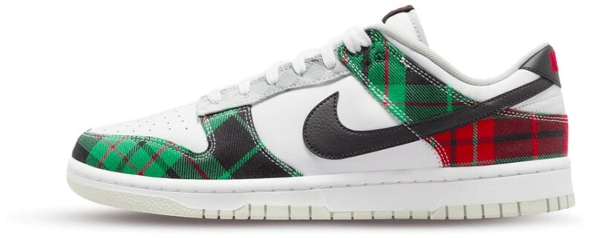 Nike Dunk Low Premium Tartan Plaid Unisex Sneaker Weiß University-Rot Schwarz DV0827-100 44