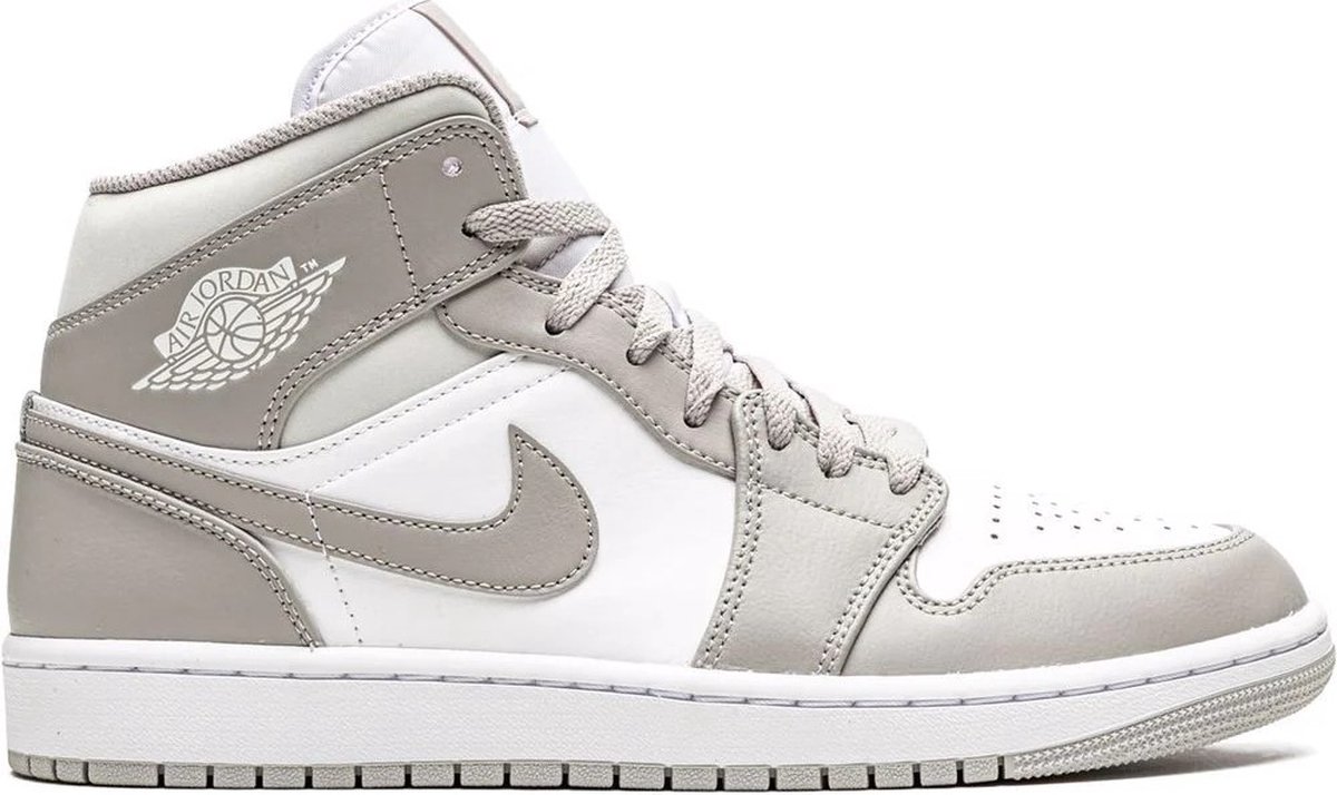 Air Jordan 1 Mid College Grey Herren-Sneakers Light-Bone Weiß 554724-082 41