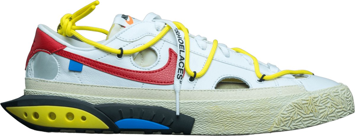 Off-White x Nike Blazer Low Weiß Universitätsrot Unisex Sneaker DH7863-100 47.5