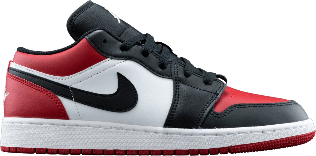 Air Jordan 1 Low GS Bred Toe Kinder Sneaker Gym-Rot Weiß Schwarz 553560-612 38