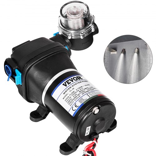 VEVOR Membranvattentryckspump FL-30 Vattentryckspump 12V Membranvattenpump Högtryck 1,17 Bar Självsugande vattenpump