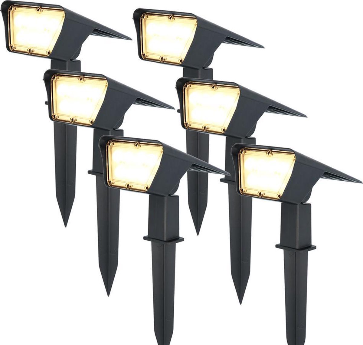 HOFTRONIC™ - 6x Odessa LED Solar Gartenleuchte mit Erdspieß 3000K Warmweiß IP65