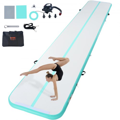 VEVOR 20FT Air Track Uppblåsbar träning Tumbling Gymnastik Gymmatta med pump
