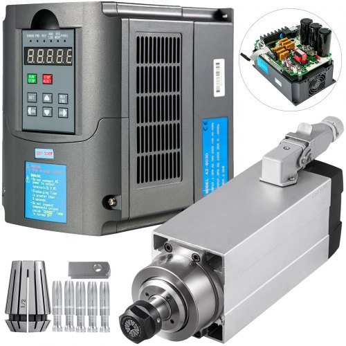VEVOR 3,0 kW luftkyld spindelmotor med 3 kW 4 hk variabel frekvensdrivning, inverter, VFD-spindelmotorsats