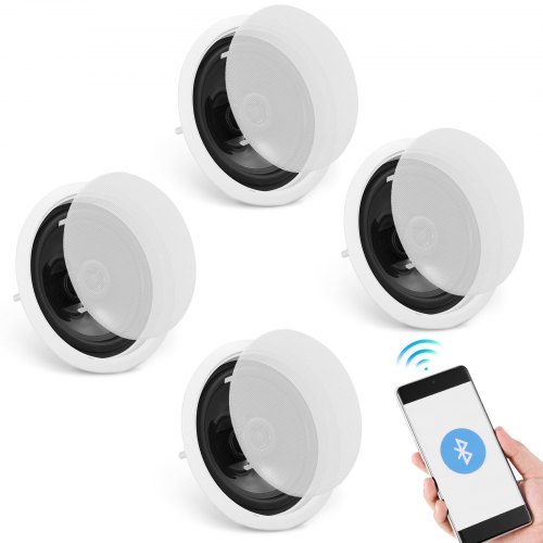 VEVOR 4 st. 6,5"/16,5 cm Bluetooth-takhögtalare 150 W infälld vägghögtalare