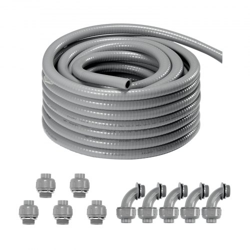 VEVOR 12,7 mm (1/2 tum) flexibel vätsketät elektrisk PVC-slang 30,5 m icke-metallisk