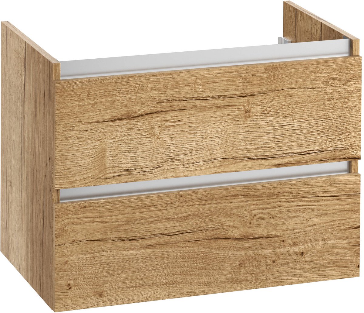 Saqu Gaia Waschbeckenunterschrank Eiche Marcato 80x50,5x60cm grifflos