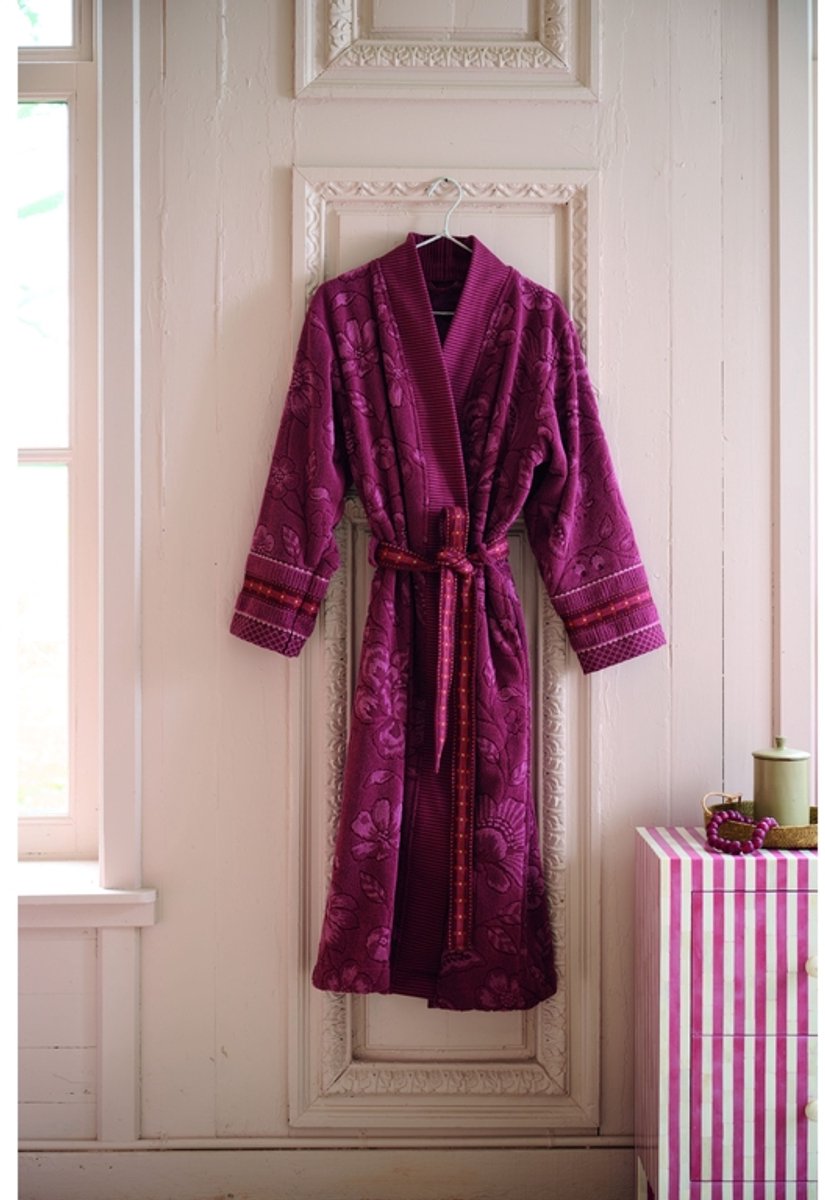 Pip Studio Bademantel Jasmin Jacquard Dunkelrosa XS - Offizieller Webshop