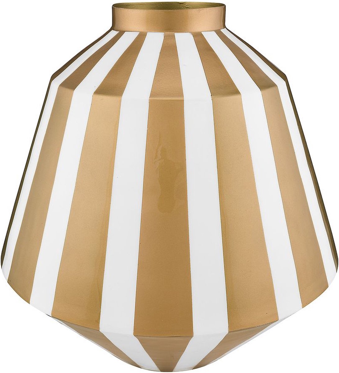 Pip Studio Metall Vase Streifen Weiß Gold 35cm - Offizieller Webshop
