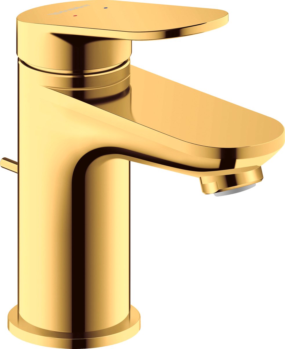 Duravit Wave Waschtischarmatur mit ausziehbarem Ablaufgarnitur Gold Poliert