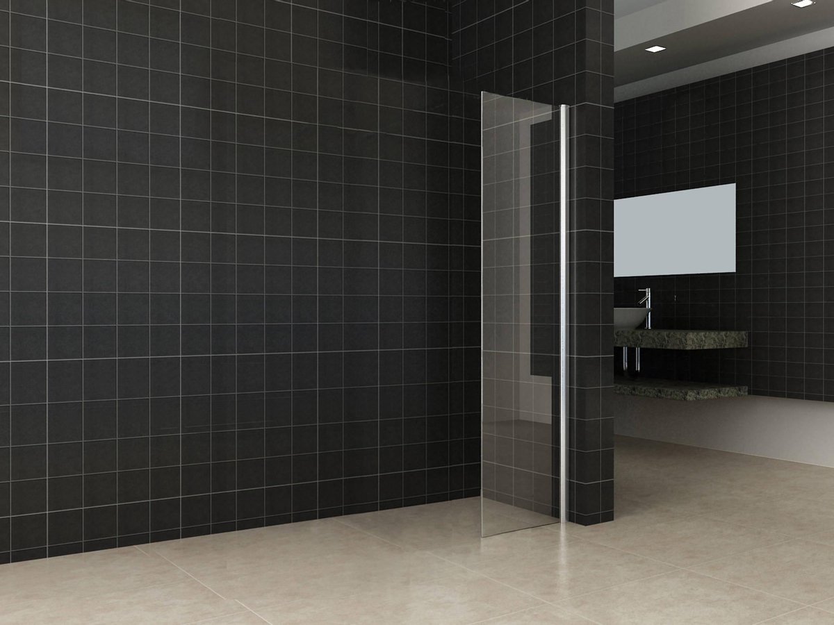 Saqu Splash Seitenwand mit Chrom-Wandprofil 40x200cm Nanoglas