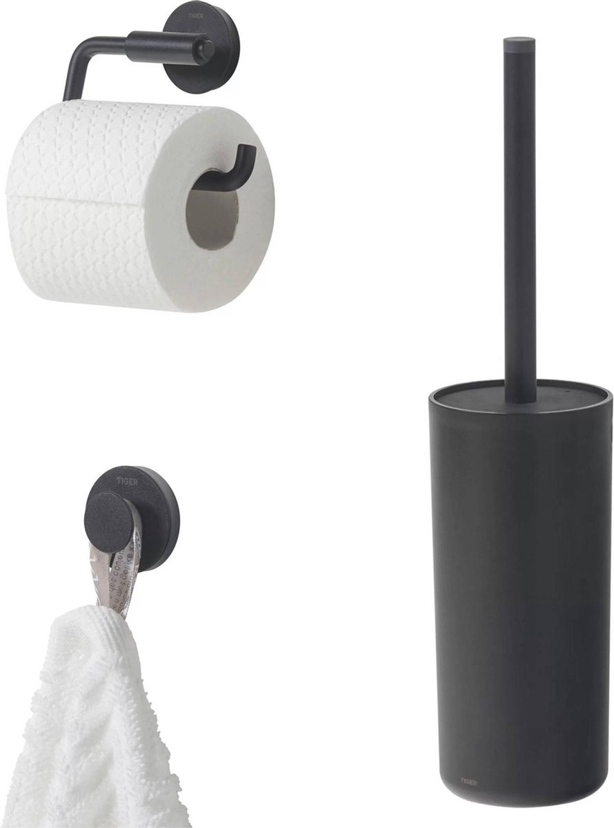 Tiger Urban Toilettenzubehör-Set 3-teilig Freistehend Schwarz