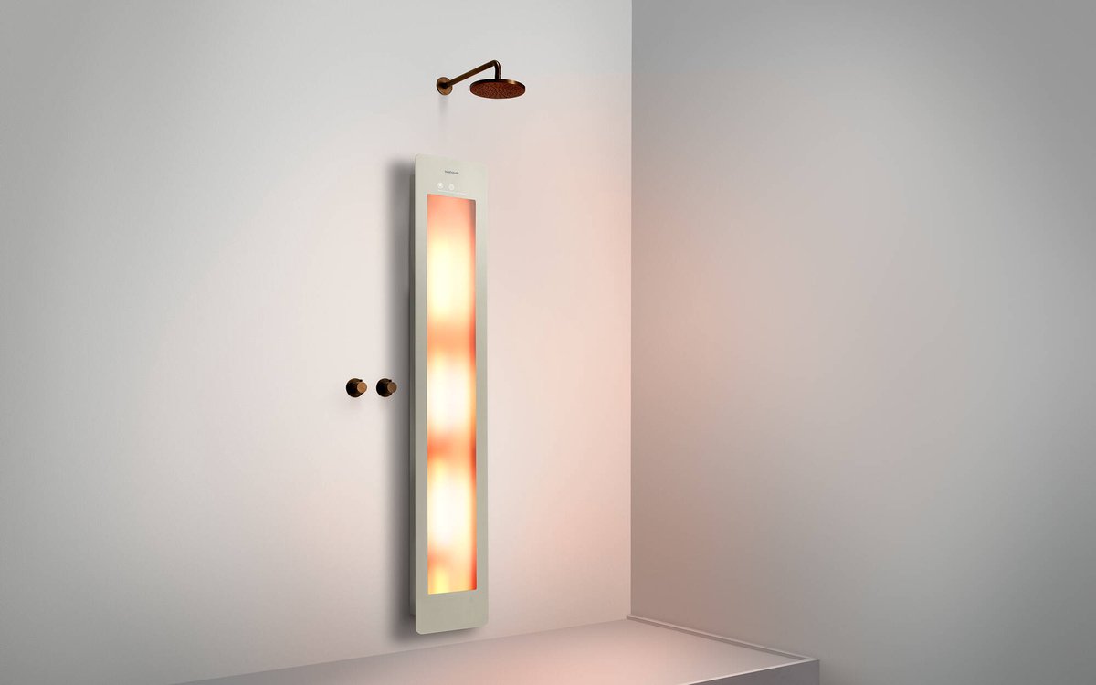 Sunshower Round Line One L Aufputz Infrarot Sand White