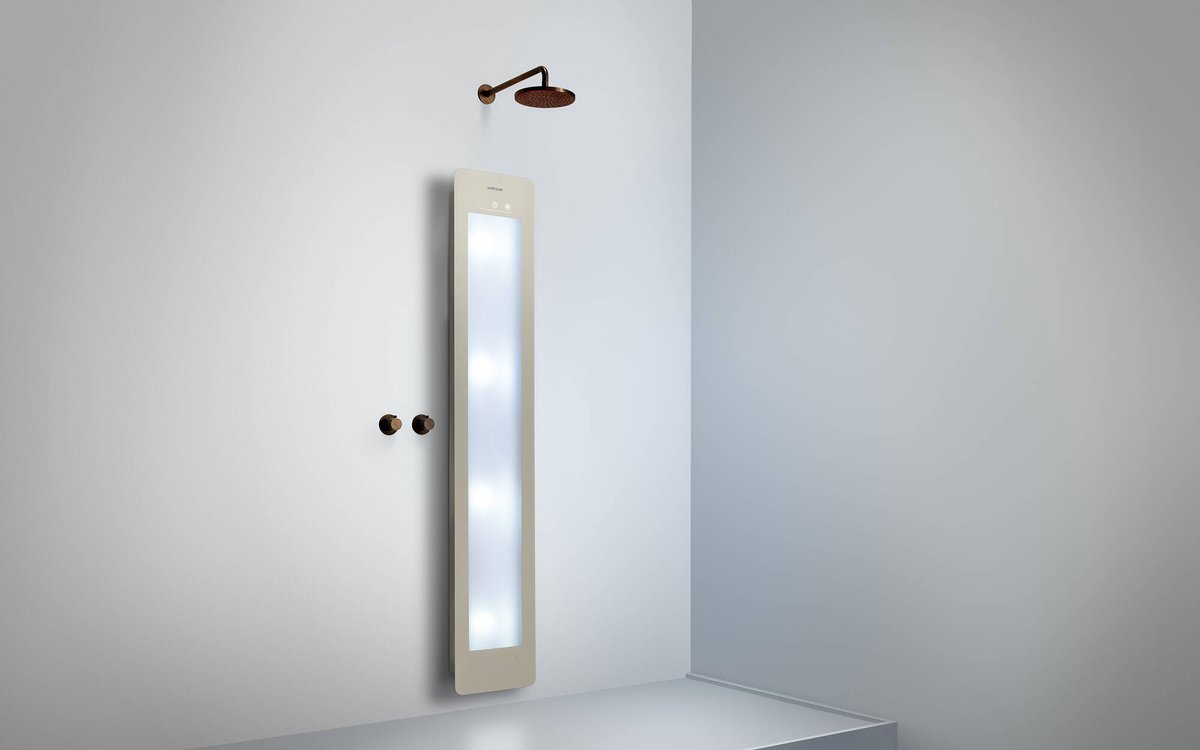 Sunshower Round Line Plus L Aufputz Infrarot und UV-Licht Sand White