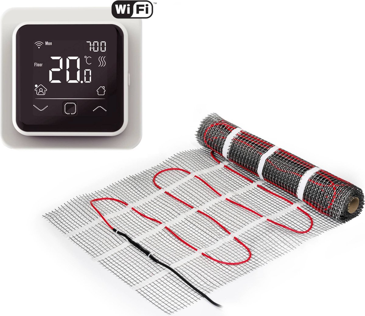 Ben Comforta Fußbodenheizung mit WIFI Zeitschaltuhr 5 m² Weiß