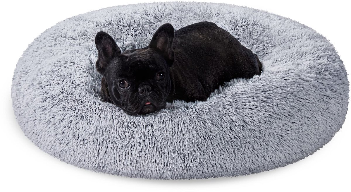 Flauschiges Hundebett in Donut-Form