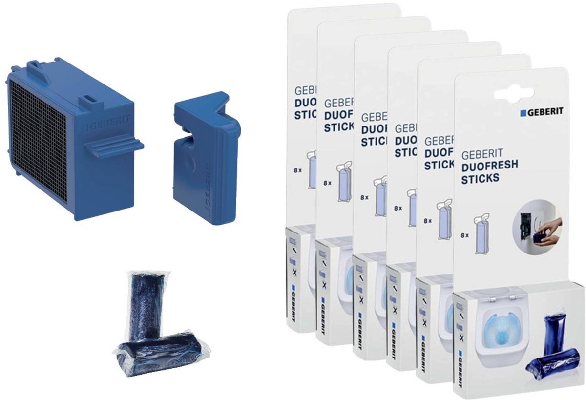 Geberit DuoFresh Sticks Jahrespackung - 48 Sticks inkl. Fülllade mit Filter