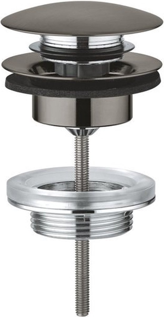 Grohe Ablaufgarnitur mit Druckstopfen hard graphite gebürstet