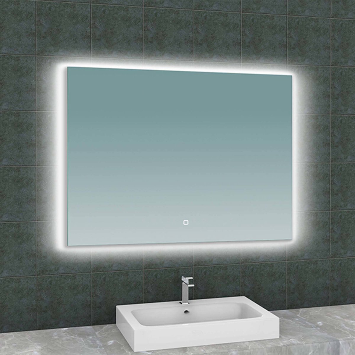 Saqu Lusso Spiegel mit LED-Beleuchtung und Heizung 100x80 cm