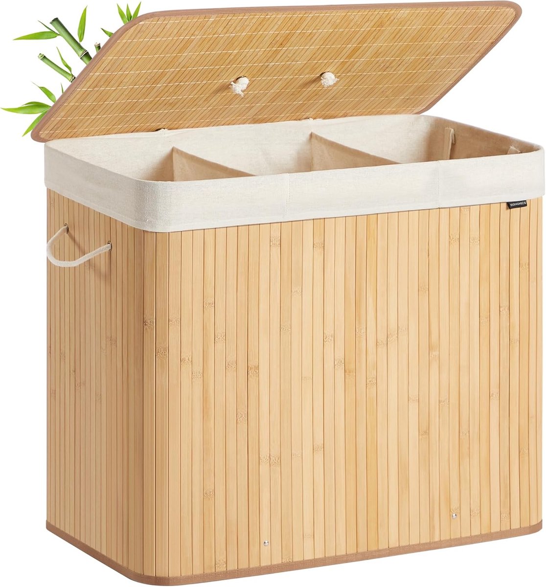 Faltbarer Wäschekorb aus Bambus, Naturfarben / 170 L