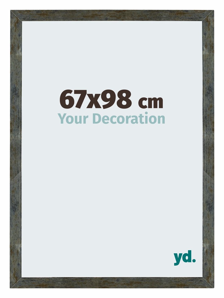 Bilderrahmen 67x98 cm - Blau Gold Meliert - MDF - Mura