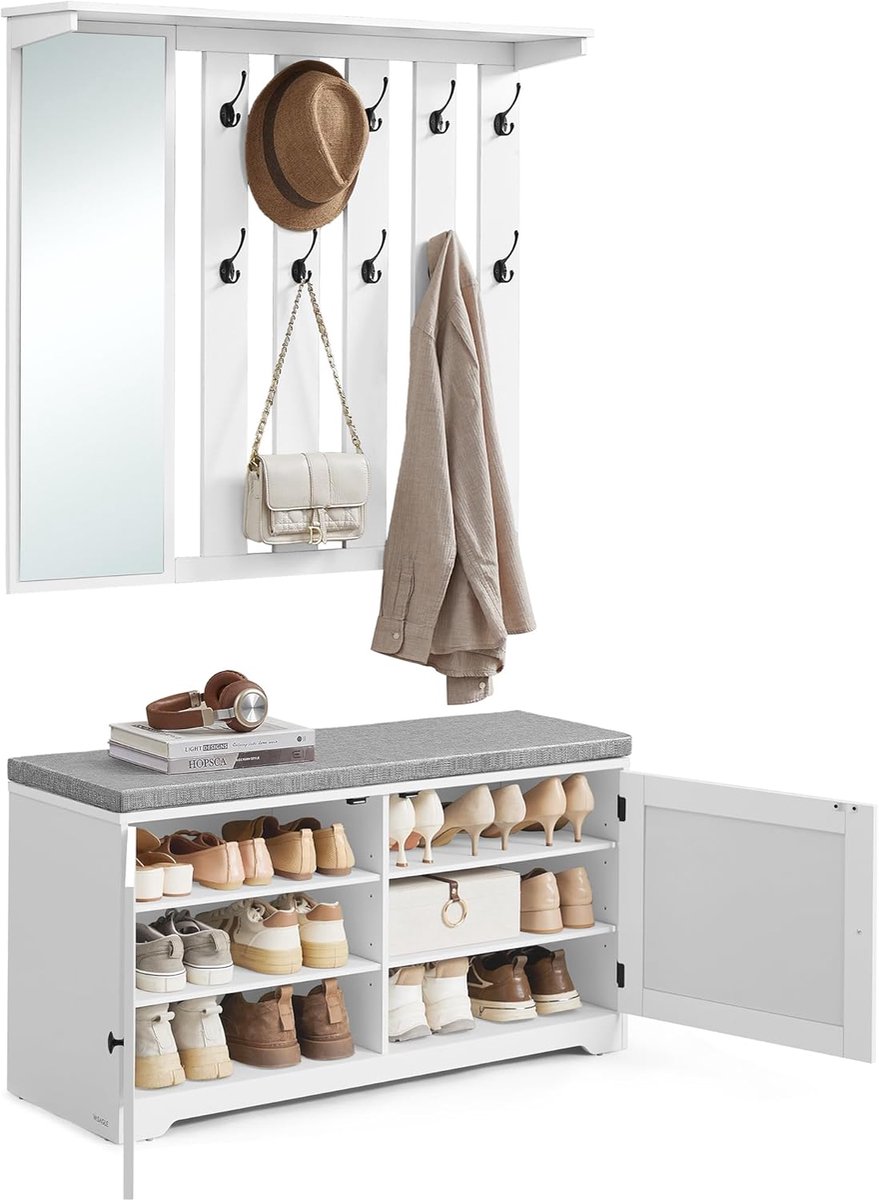 Schuhbank Wandgarderobe Set, 101B cm