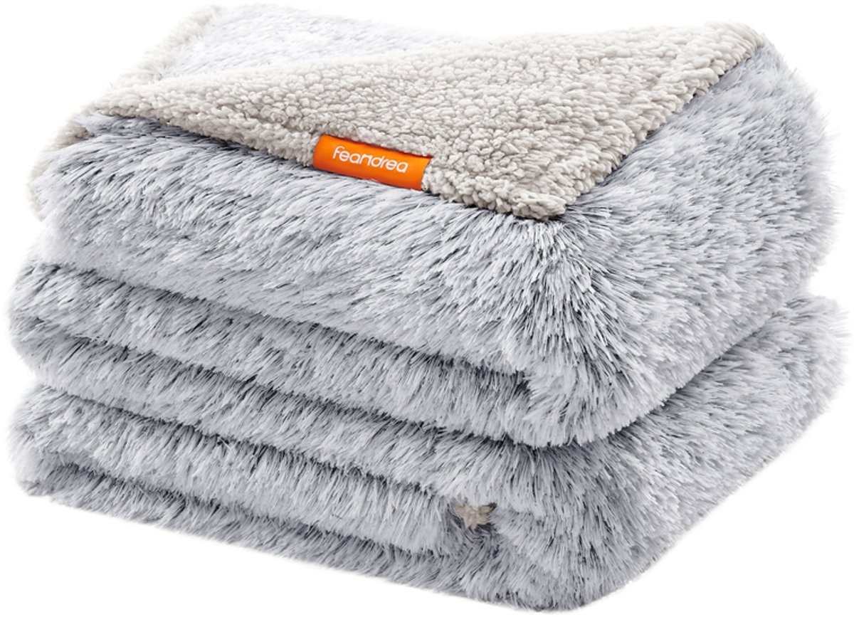 Hundedecke beidseitig verwendbar aus Sherpa-Stoff, 229 x 203 cm