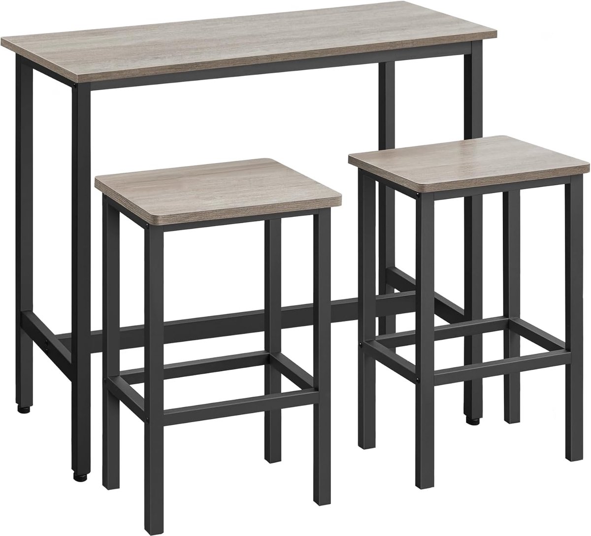 Industrie-Design Bartisch-Set, Greige Meliert+tintenschwarz