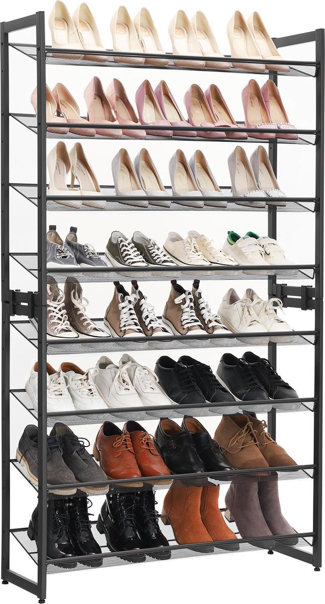 Schuhregal mit 8 Ebenen, Schwarz