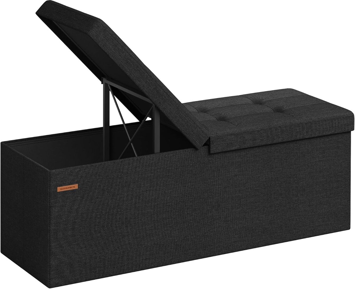 Sitzbank mit Stauraum, Tintenschwarz / 110B cm