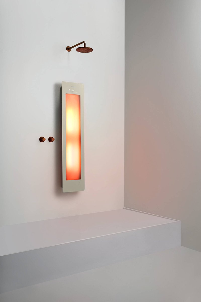 Sunshower Round Line One M Aufputz Infrarot Sand White