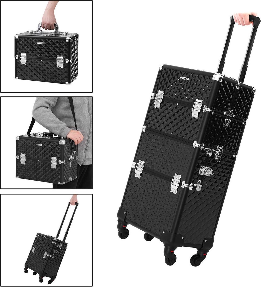 3-in-1 Make-up-Trolley Schwarz