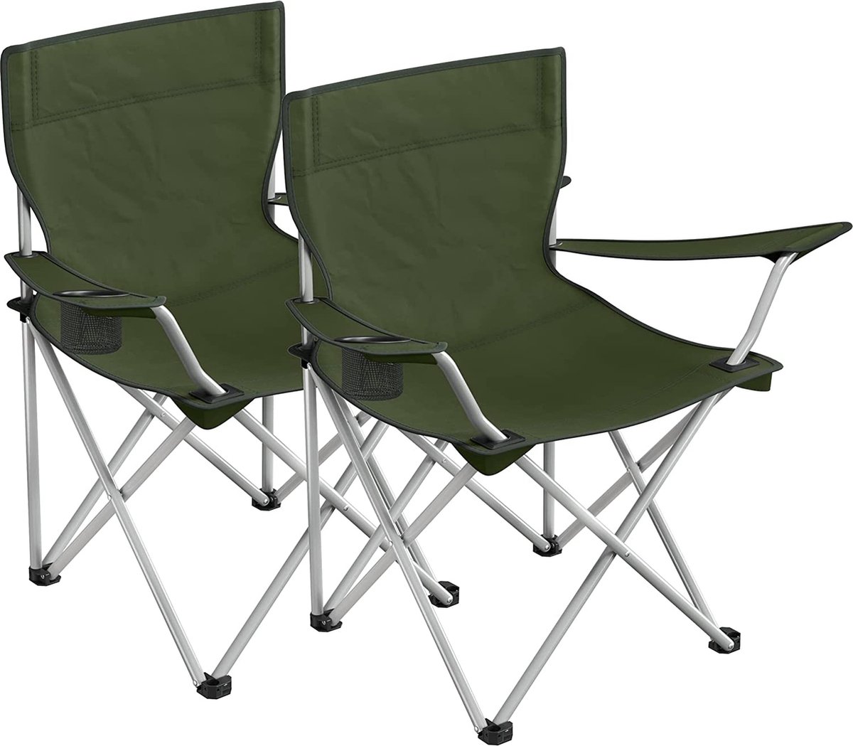 Campingstühle 2er Set bis 120 kg belastbar, Olivgrün