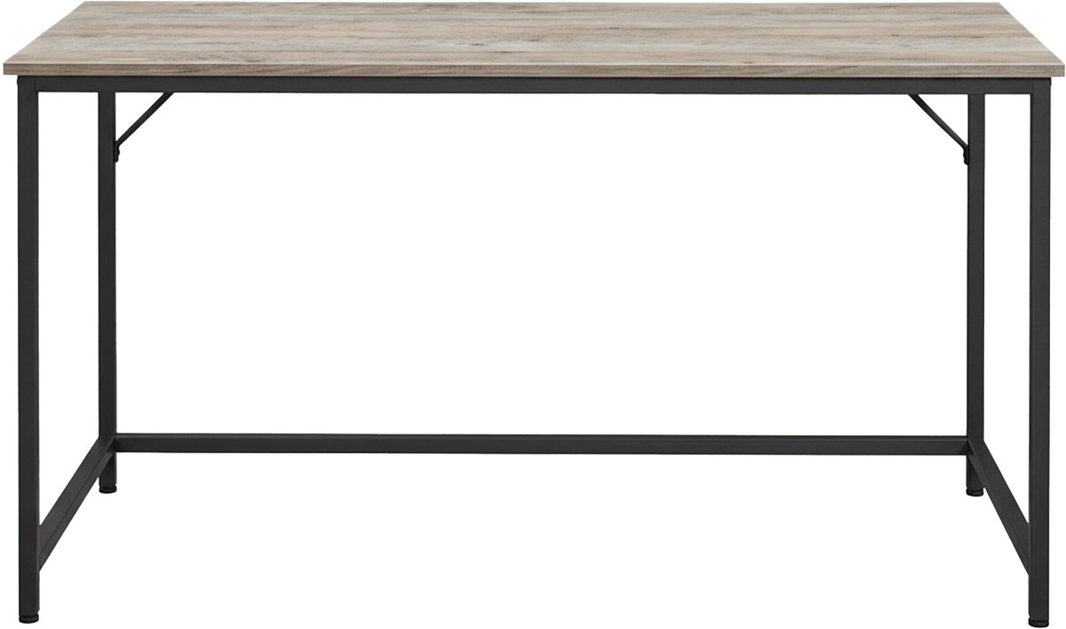 Schmaler Bürotisch im Industrie-Design, Greige + Schwarz