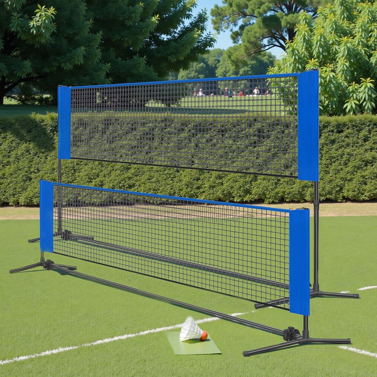 3m Badmintonnetz mit Transporttasche, Blau