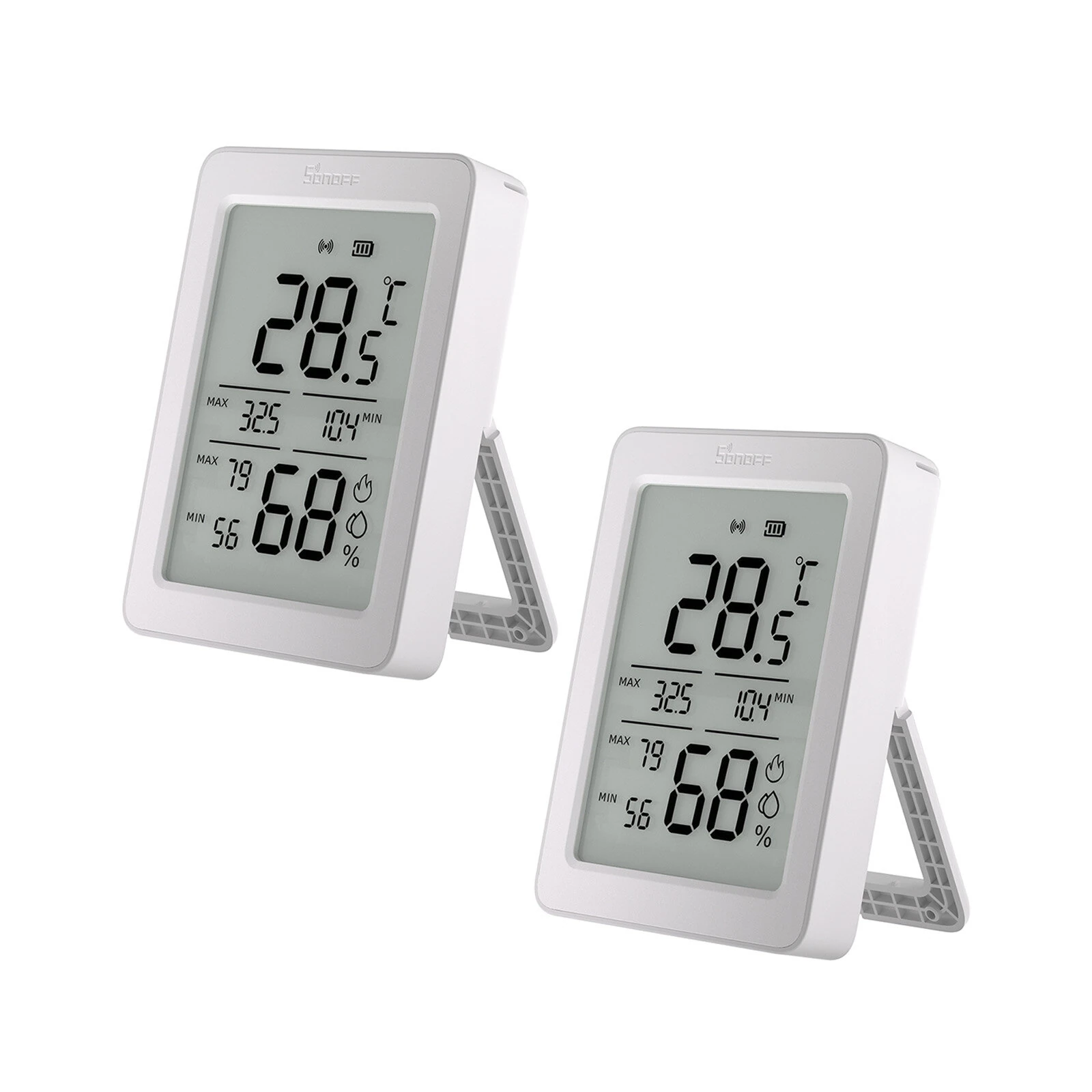 2 Stück SONOFF SNZB-02DR2 AirGuard TH 3,6'' LCD Zigbee Temperatur- und Feuchtigkeitssensor App-Überwachung Funktioniert