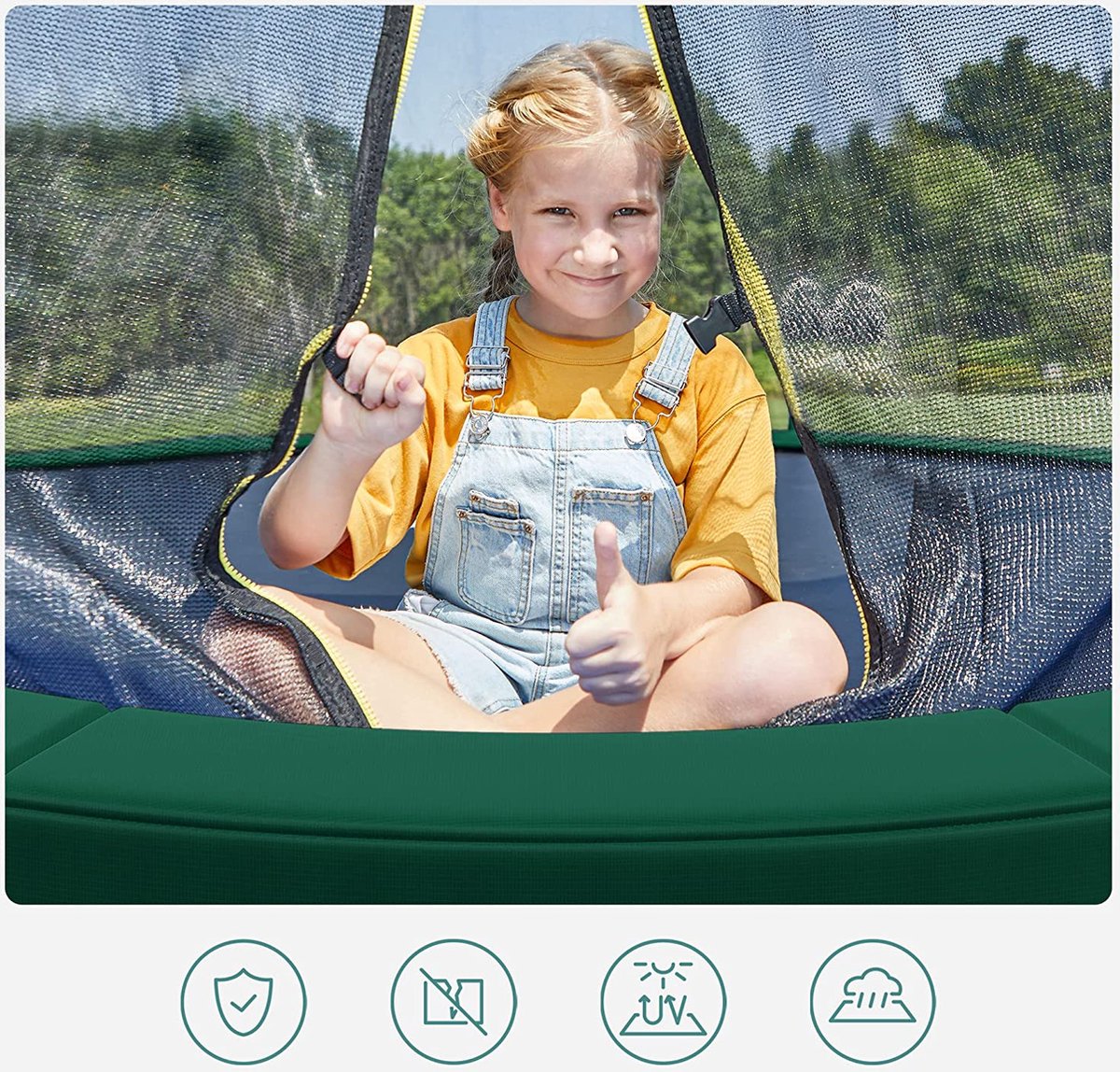 Trampolin Randabdeckung, Federabdeckung,, UV-resistent, reißfestes Trampolinzubehör, Randschutz, Blau / 244 cm