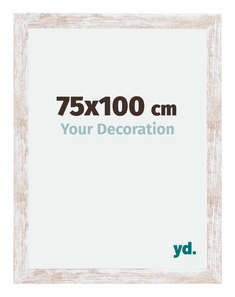 Bilderrahmen 75x100 cm - White Wash - MDF - Catania