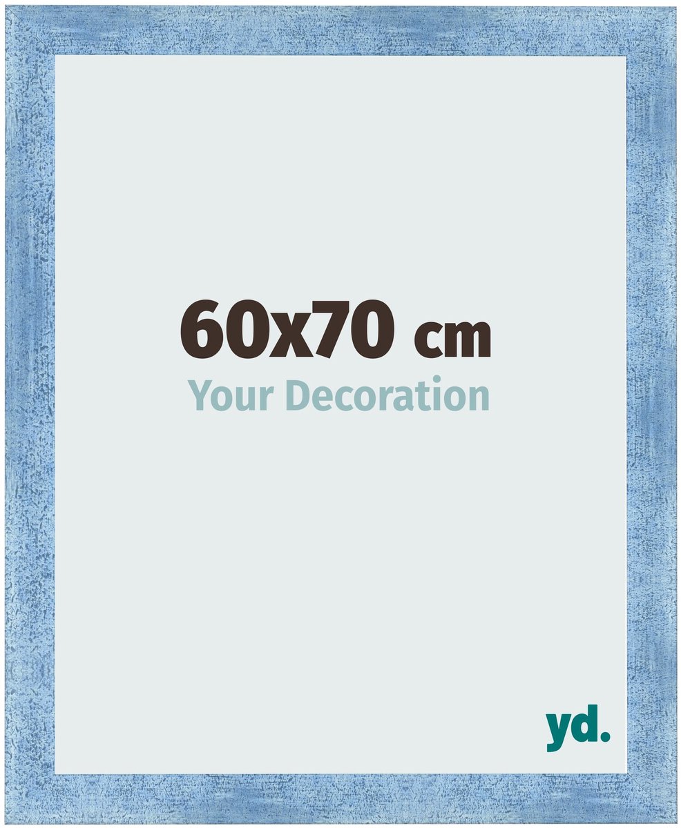 Bilderrahmen 60x70 cm - Hellblau Gewischt - MDF - Pisa