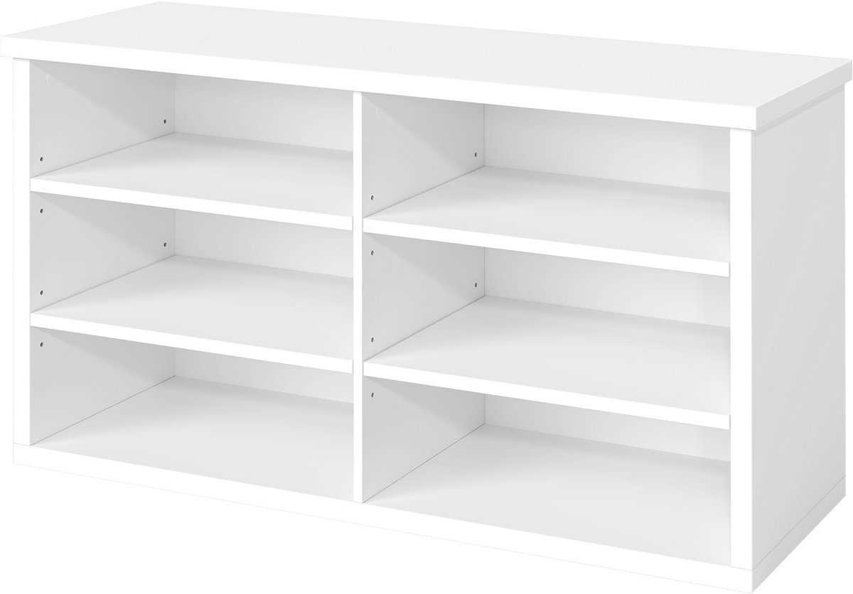 Offener Kleiderschrank mit Metallrahmen und mehreren Ebenen, Schwarz / 115,8B cm
