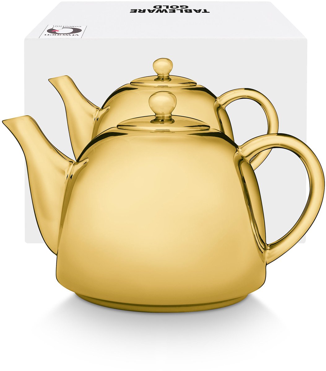 Vwonen 1800ml goldene Teekanne