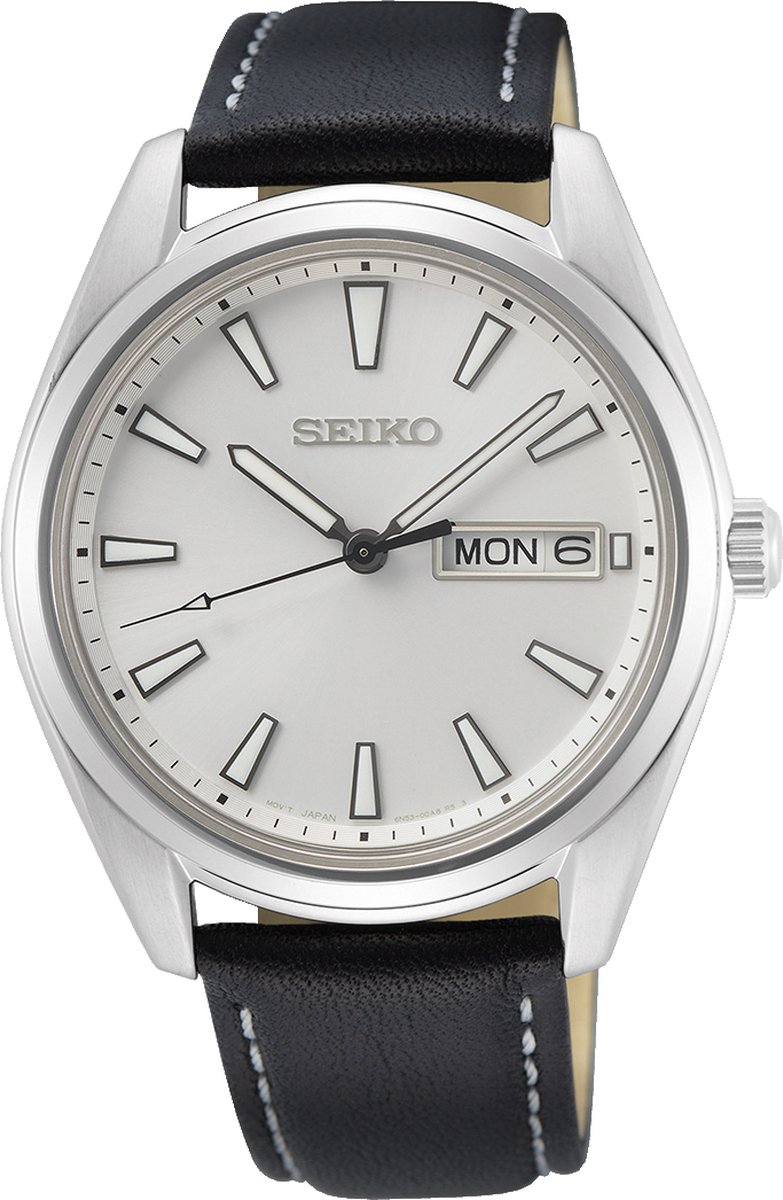 Herrenuhr aus Leder von Seiko
