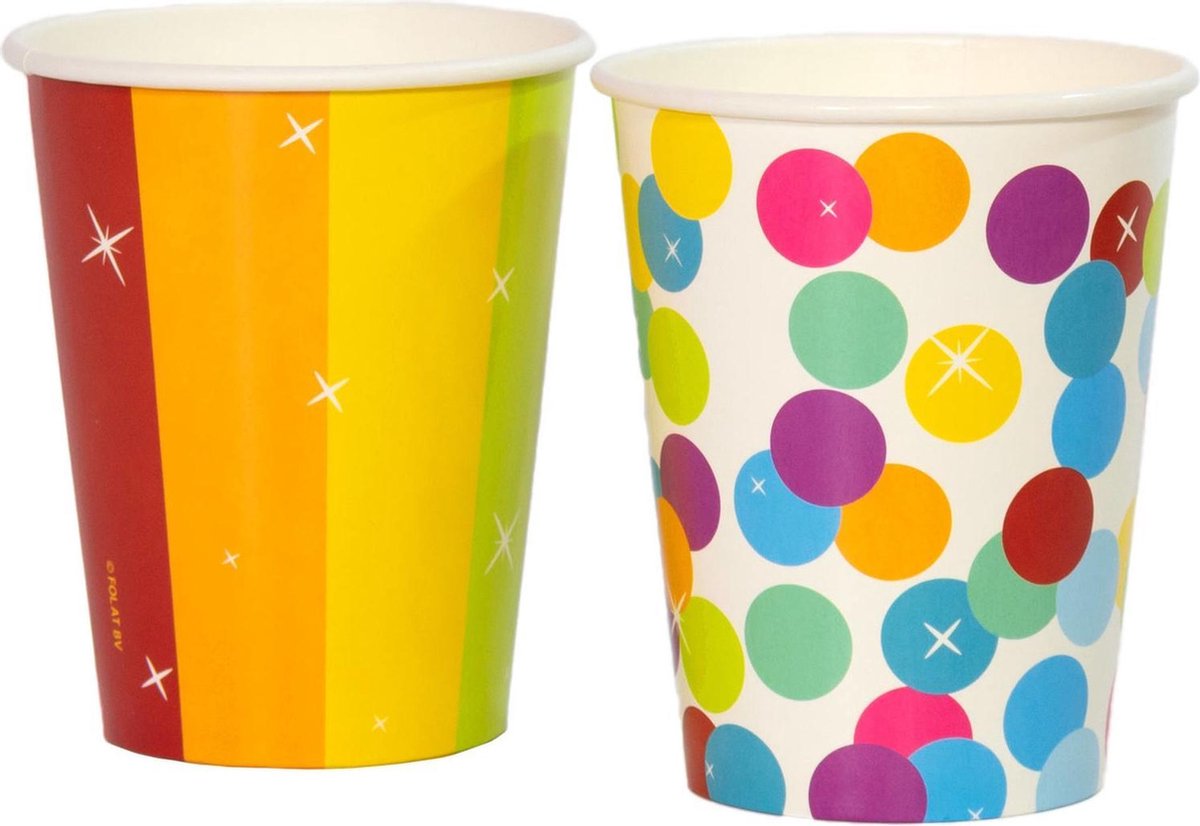 Becher Rainbow Bday 250ml - 6 Stück