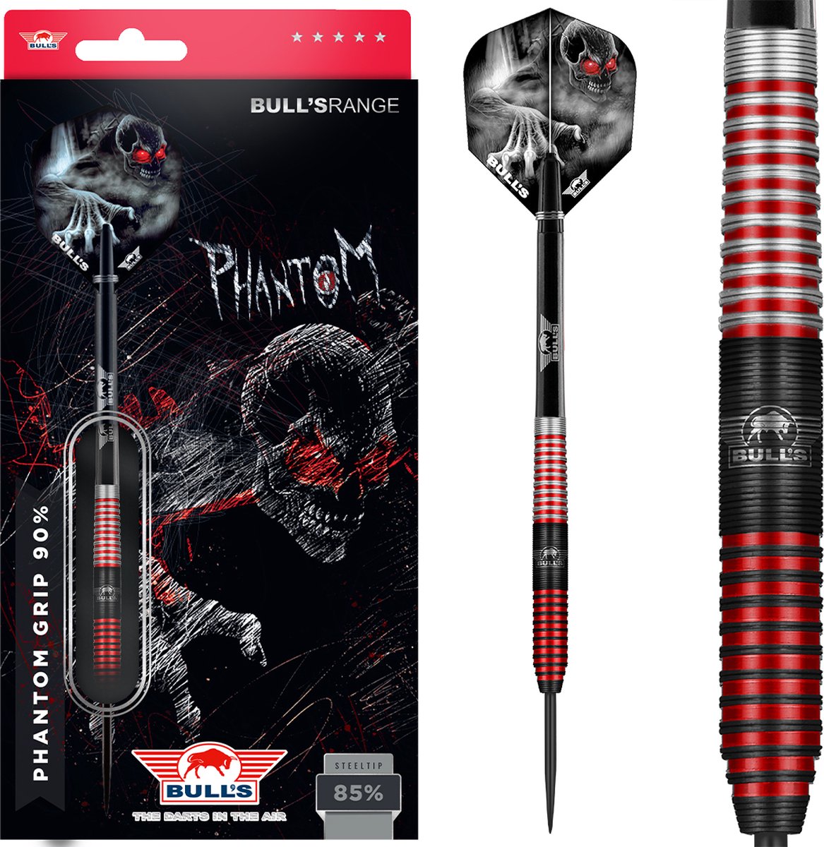 Bull's Phantom Grip 90% 24-Gramm-Darts mit Stahlspitze