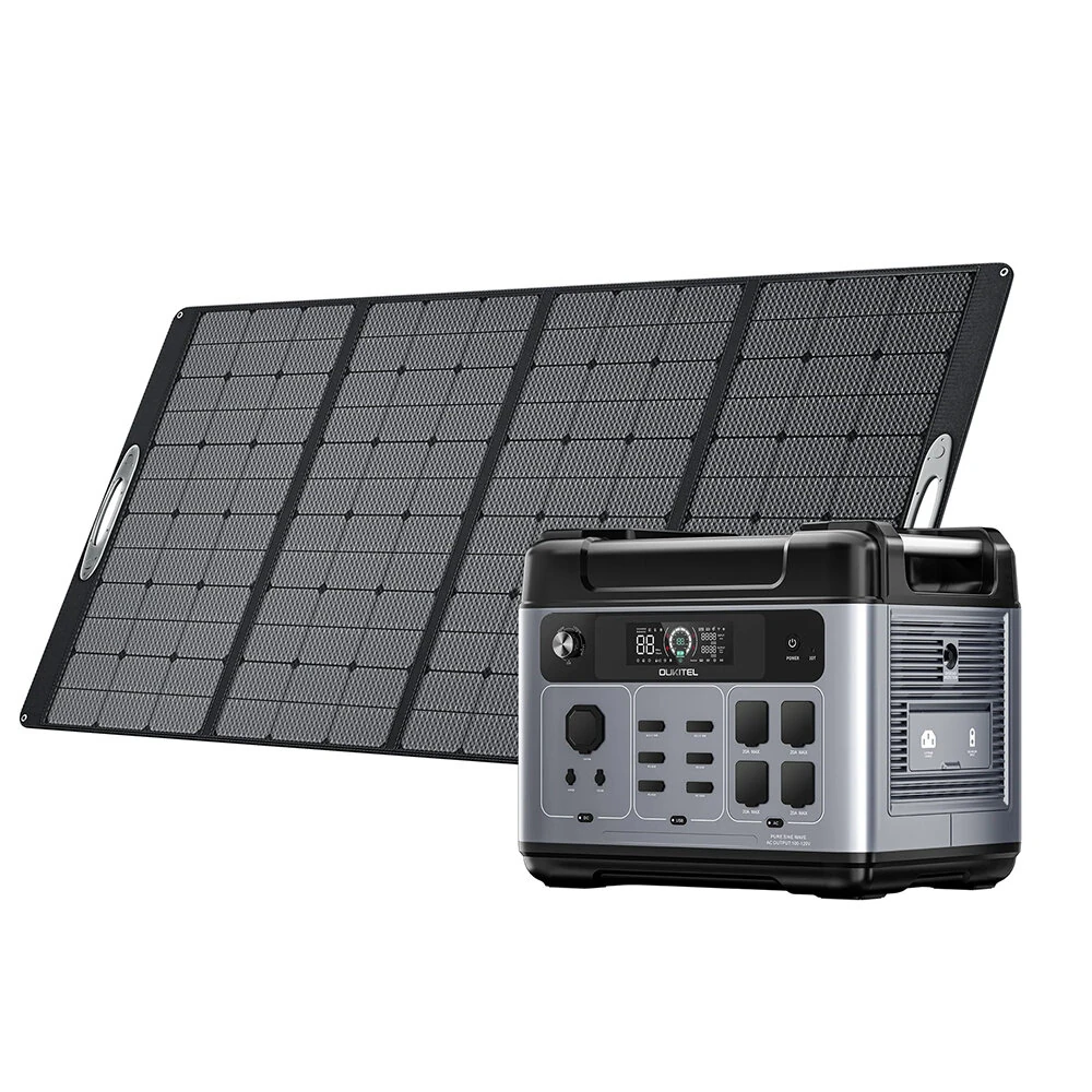 [EU Direct]OUKITEL P2001 Plus Solar Generator 2048Wh mit 200W/400W Solarpanel,2400W Tragestation,LiFePO4-Batterie Sola