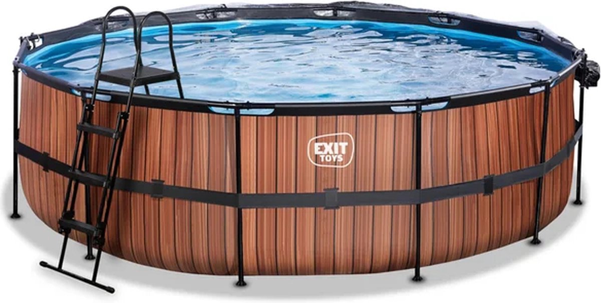 EXIT 488x122cm - 12v Sandfilter-Schwimmbad mit Abdeckung