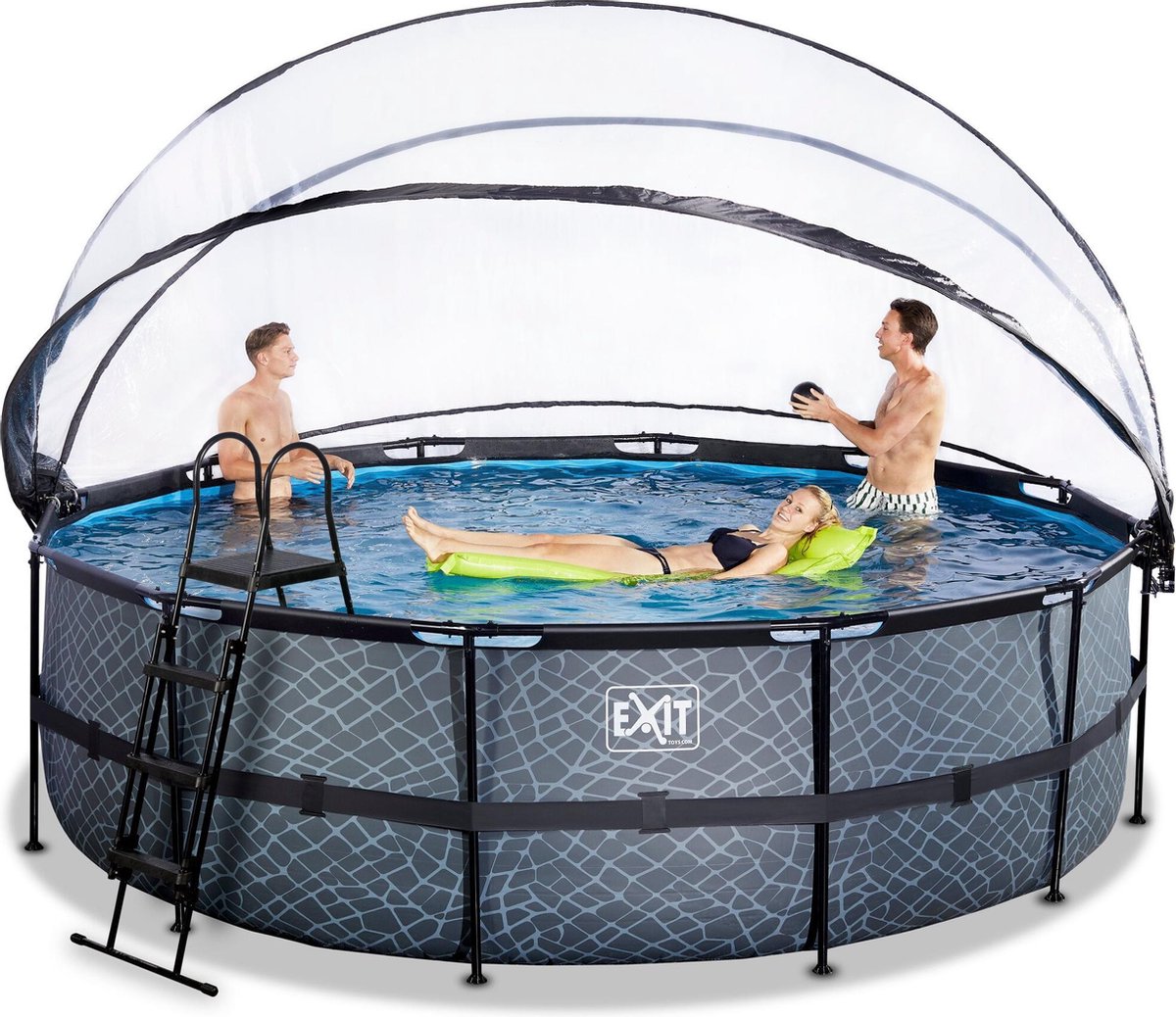 EXIT 488x122cm - 12v Sandfilter-Schwimmbad mit Abdeckung